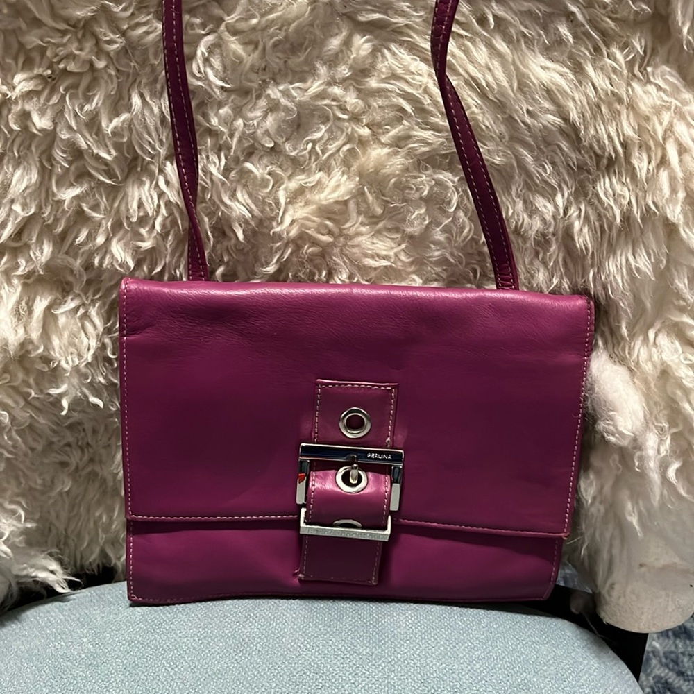 Fuschia pink Perlina crossbody organizer bag